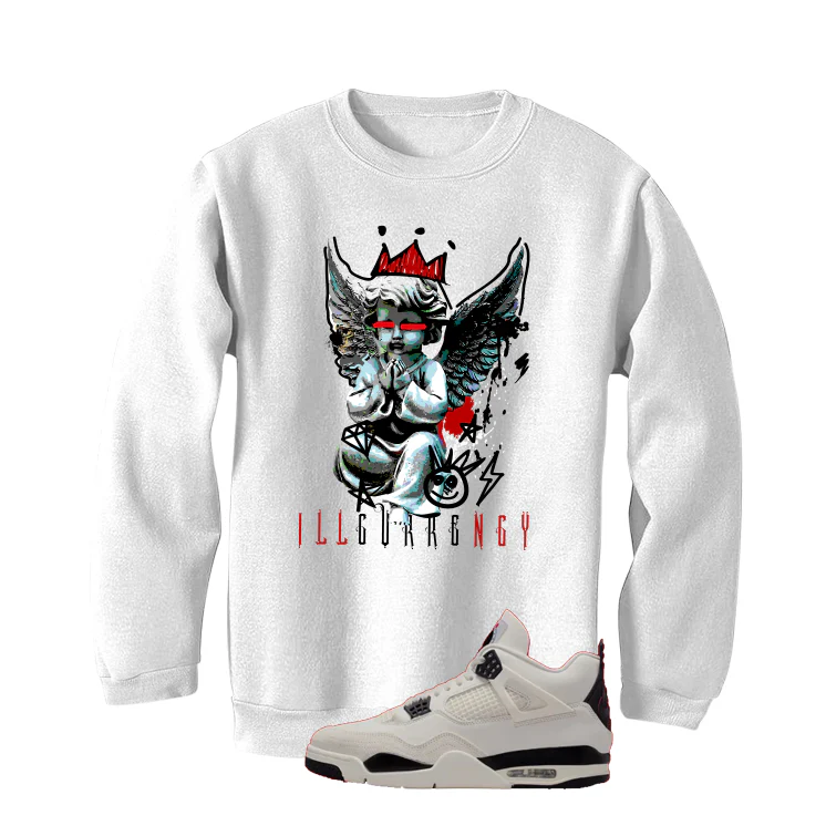 Air Jordan 4 Flight Club Matching T-Shirt, Sweatshirts & Hoodies White T-Shirt (Graffiti Angel)| illcurrency - Image 4