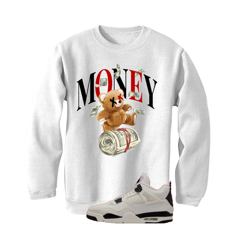 Air Jordan 4 Flight Club Matching T-Shirt, Sweatshirts & Hoodies White T-Shirt (Money Bear)| illcurrency - Image 4