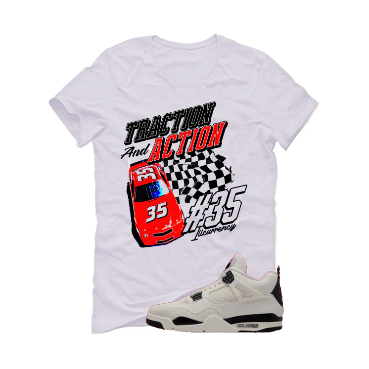 Air Jordan 4 Flight Club Matching T-Shirt, Sweatshirts & Hoodies White T-Shirt (Raceway)| illcurrency - Image 2