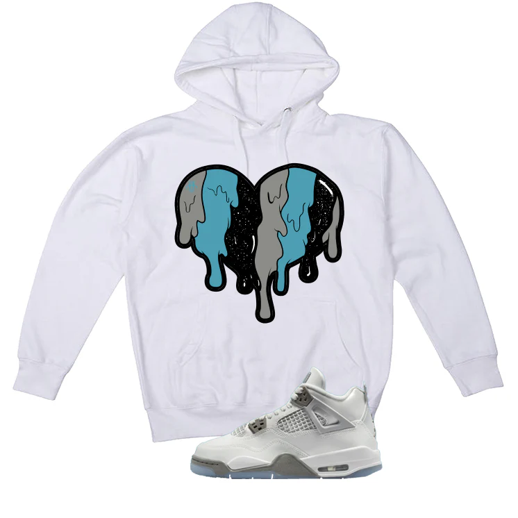 Air Jordan 4 GS Blue Chill Matching T-Shirt, Sweatshirts & Hoodies White T-Shirt (Heart)| illcurrency - Image 3