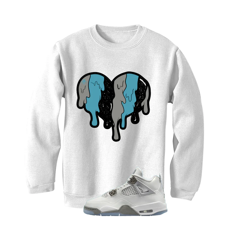 Air Jordan 4 GS Blue Chill Matching T-Shirt, Sweatshirts & Hoodies White T-Shirt (Heart)| illcurrency - Image 4