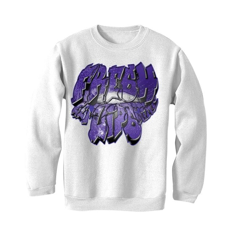 AIR JORDAN 4 (METALLIC PACK) Purple 2020 White T-Shirt (fresh lips) - Image 3