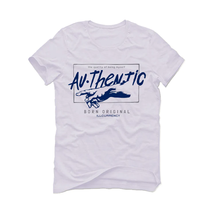 Air Jordan 4 “Midnight Navy” White T-Shirt (Authentic) - Image 2
