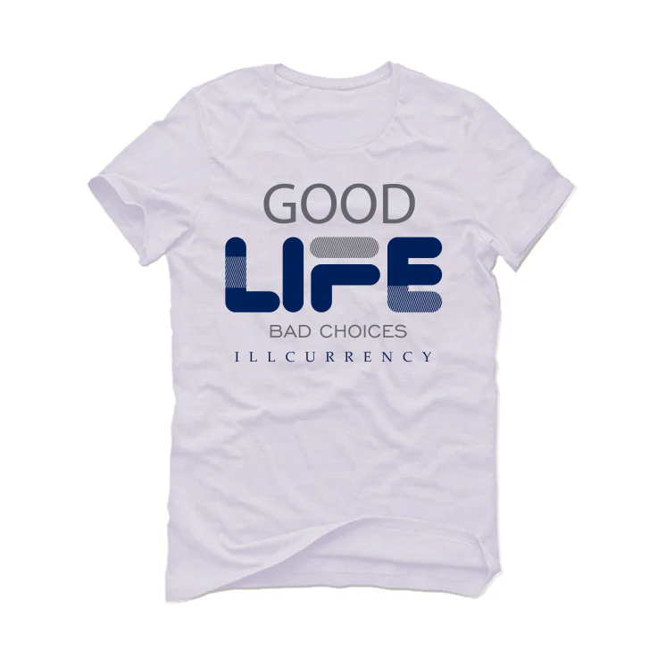Air Jordan 4 “Midnight Navy” White T-Shirt (Bad Choices) - Image 2