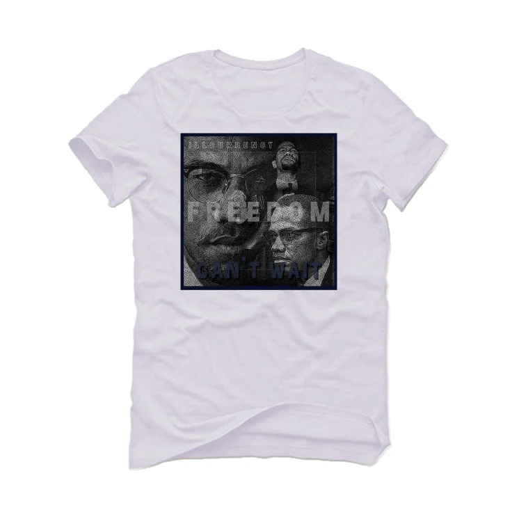 Air Jordan 4 “Midnight Navy” White T-Shirt (FREEDOM) - Image 2