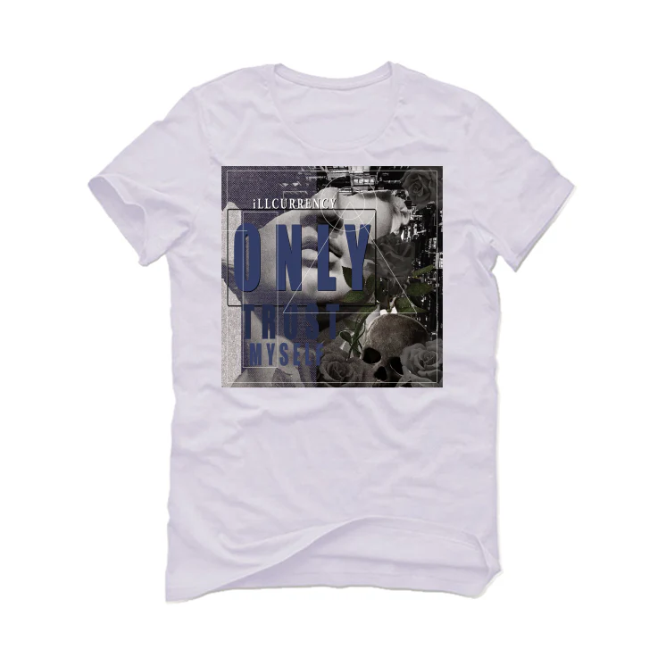 Air Jordan 4 “Midnight Navy” White T-Shirt (ONLY TRUST MYSELF) - Image 2