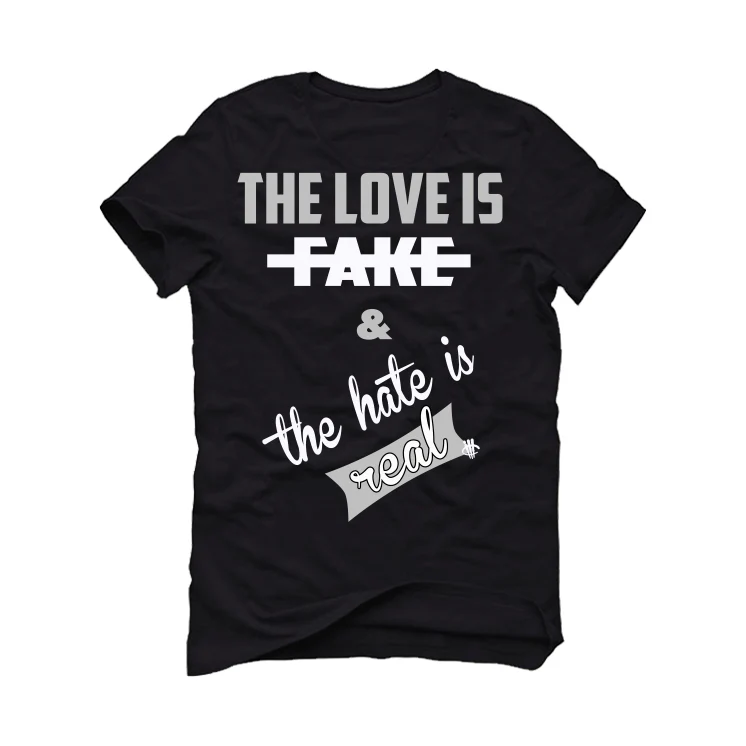 Air Jordan 4 "Military Black" | illcurrency Black T-Shirt (Love is Fake) - Image 2