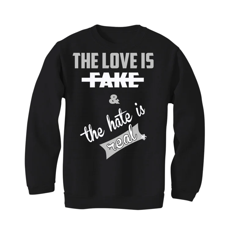 Air Jordan 4 "Military Black" | illcurrency Black T-Shirt (Love is Fake) - Image 4
