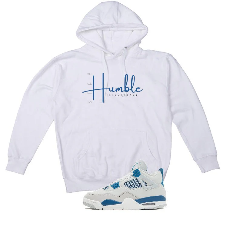 Air Jordan 4 “Military Blue” | illcurrency White T-Shirt (Stay Humble) - Image 3