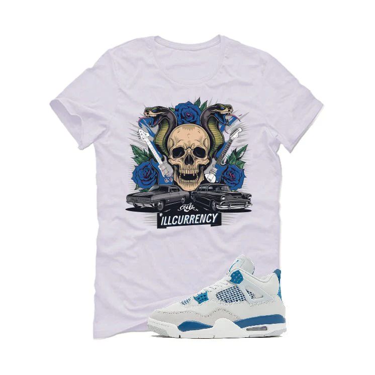 Air Jordan 4 “Military Blue” | illcurrency White T-Shirt (Vintage Illcurrency) - Image 2