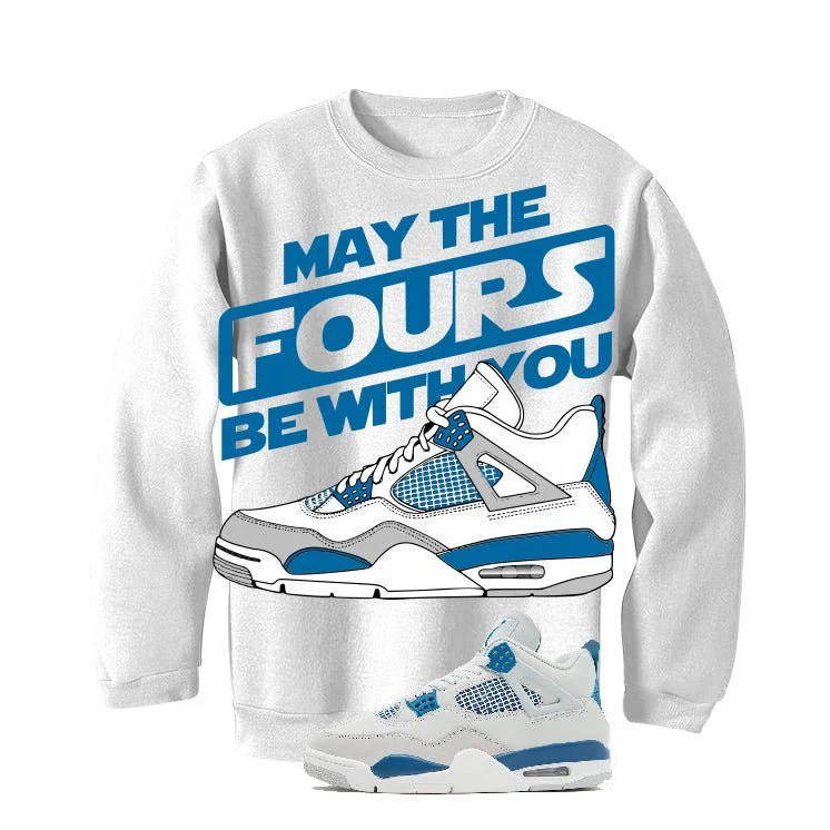 Air Jordan 4 Military Blue White T-Shirt (may the four's be with you)| illcurrency - Image 4