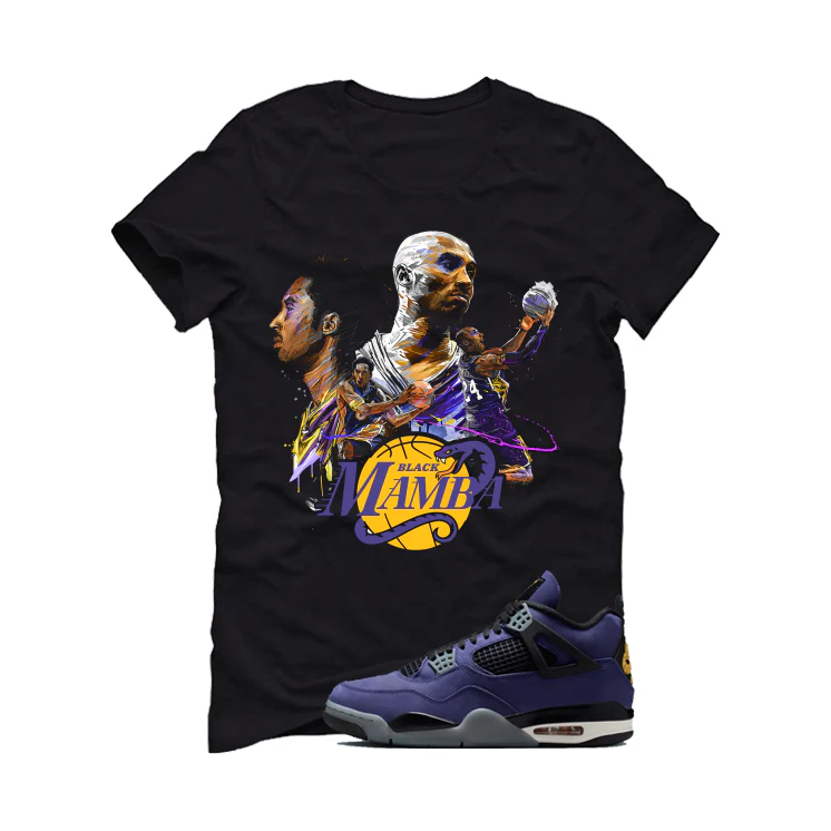 Air Jordan 4 OG Lakers Matching T-Shirt, Sweatshirts & Hoodies Black T-Shirt (Black Mamba)| illcurrency - Image 2