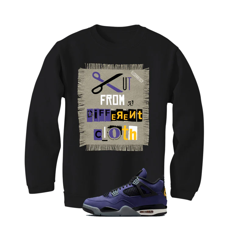 Air Jordan 4 OG Lakers Matching T-Shirt, Sweatshirts & Hoodies Black T-Shirt (Cut from a different cloth)| illcurrency - Image 4