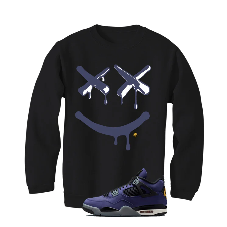 Air Jordan 4 OG Lakers Matching T-Shirt, Sweatshirts & Hoodies Black T-Shirt (Happy Drip)| illcurrency - Image 4