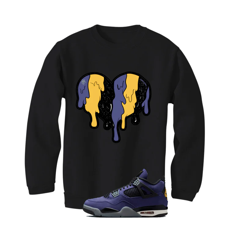 Air Jordan 4 OG Lakers Matching T-Shirt, Sweatshirts & Hoodies Black T-Shirt (Heart)| illcurrency - Image 4