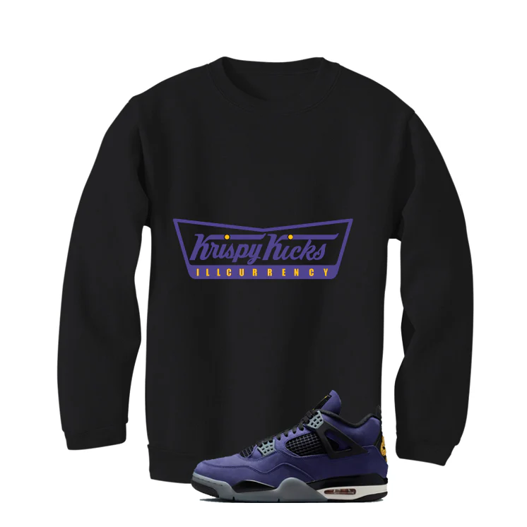 Air Jordan 4 OG Lakers Matching T-Shirt, Sweatshirts & Hoodies Black T-Shirt (Krispy Kicks)| illcurrency - Image 4