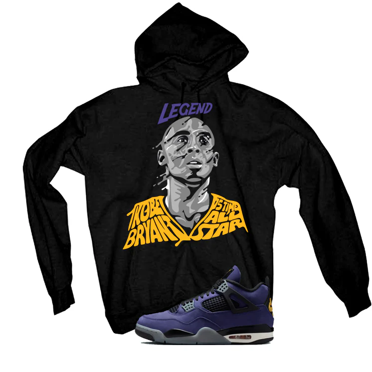 Air Jordan 4 OG Lakers Matching T-Shirt, Sweatshirts & Hoodies Black T-Shirt (Legend)| illcurrency - Image 3