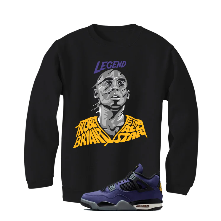 Air Jordan 4 OG Lakers Matching T-Shirt, Sweatshirts & Hoodies Black T-Shirt (Legend)| illcurrency - Image 4