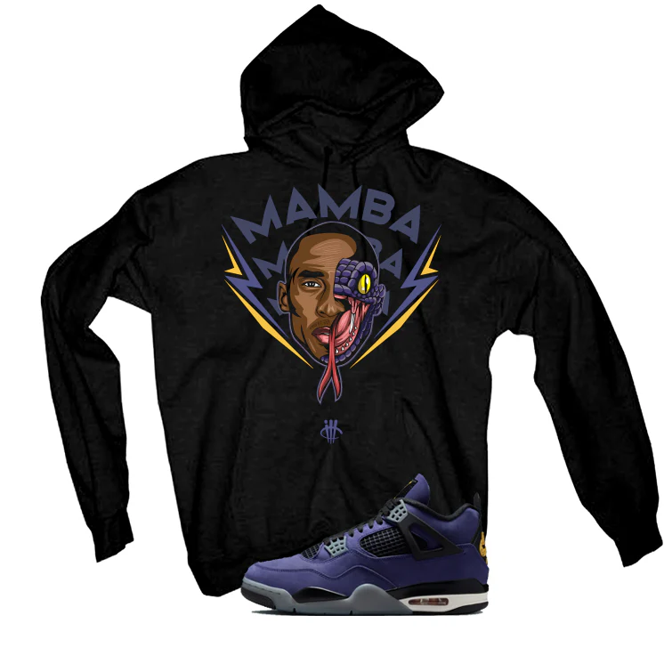 Air Jordan 4 OG Lakers Matching T-Shirt, Sweatshirts & Hoodies Black T-Shirt (Mamba)| illcurrency - Image 3
