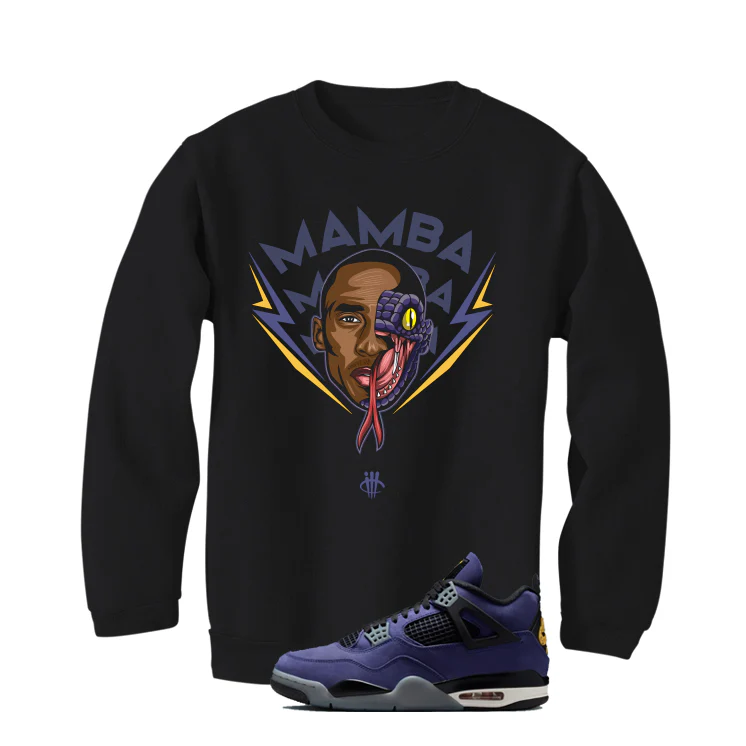 Air Jordan 4 OG Lakers Matching T-Shirt, Sweatshirts & Hoodies Black T-Shirt (Mamba)| illcurrency - Image 4
