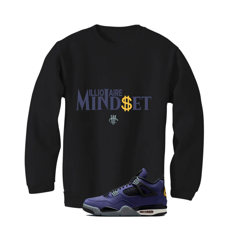 Air Jordan 4 OG Lakers Matching T-Shirt, Sweatshirts & Hoodies Black T-Shirt (Millionaire Mindset)| illcurrency - Image 4