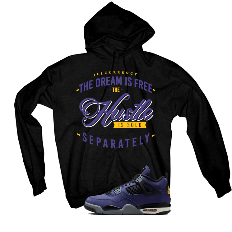 Air Jordan 4 OG Lakers Matching T-Shirt, Sweatshirts & Hoodies Black T-Shirt (The dream is free)| illcurrency - Image 3