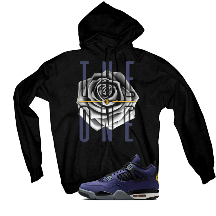 Air Jordan 4 OG Lakers Matching T-Shirt, Sweatshirts & Hoodies Black T-Shirt (The One)| illcurrency - Image 3