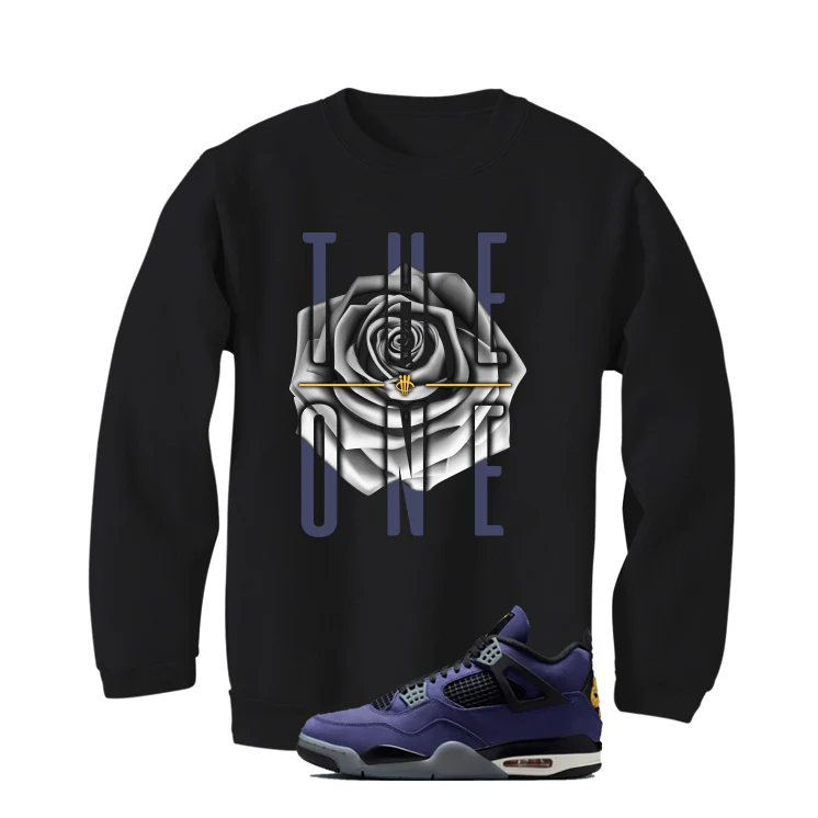 Air Jordan 4 OG Lakers Matching T-Shirt, Sweatshirts & Hoodies Black T-Shirt (The One)| illcurrency - Image 4