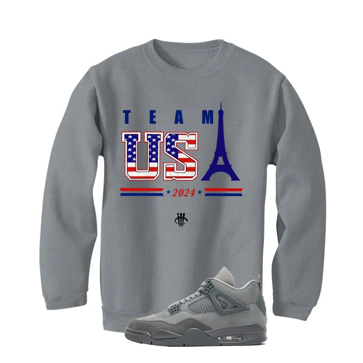 Air Jordan 4 Paris Olympics Grey T-Shirt (Team USA 2024)| illcurrency - Image 4