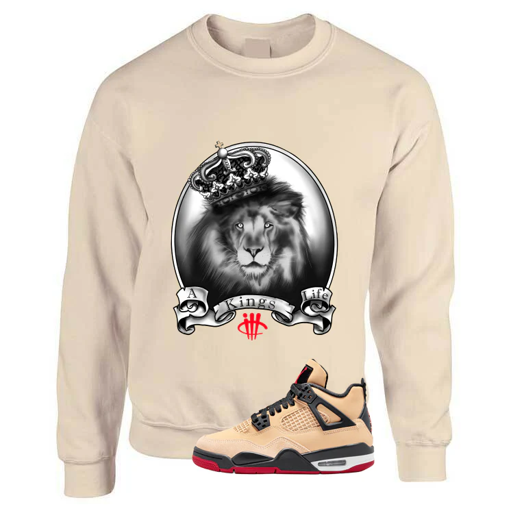 Air Jordan 4 Pizza (GS) Tan T-Shirt (A Kings Life)| illcurrency - Image 3