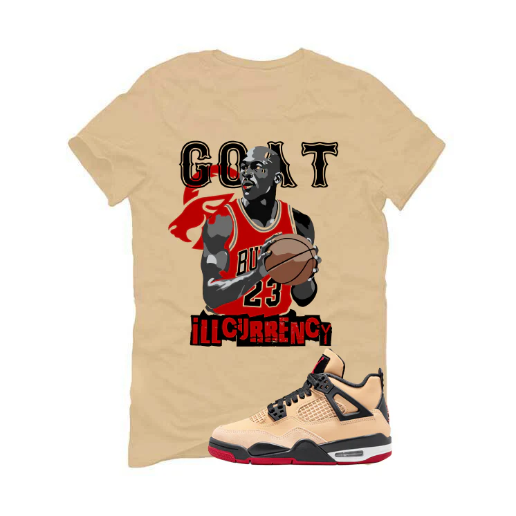Air Jordan 4 Pizza (GS) Tan T-Shirt (MJ GOAT)| illcurrency - Image 2