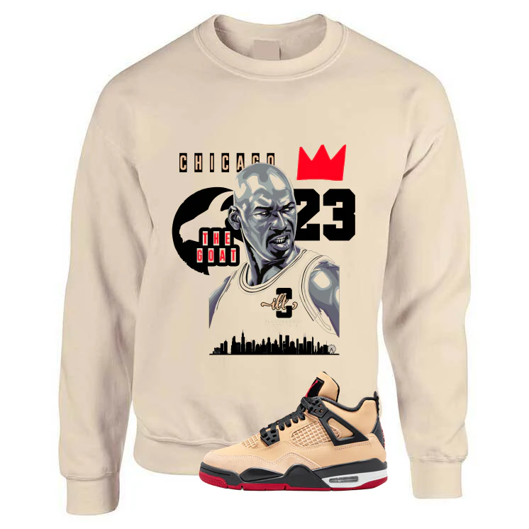 Air Jordan 4 Pizza (GS) Tan T-Shirt (The Goat)| illcurrency - Image 3