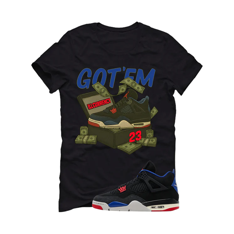 Air Jordan 4 Rare Air Black T-Shirt (Got Em)| illcurrency - Image 2