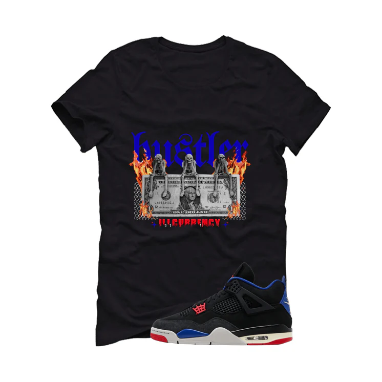 Air Jordan 4 Rare Air Black T-Shirt (See No Evil Hustler)| illcurrency - Image 2