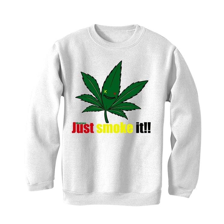 Air Jordan 4 Rasta White T-Shirt (Just smoke it!!) - Image 3