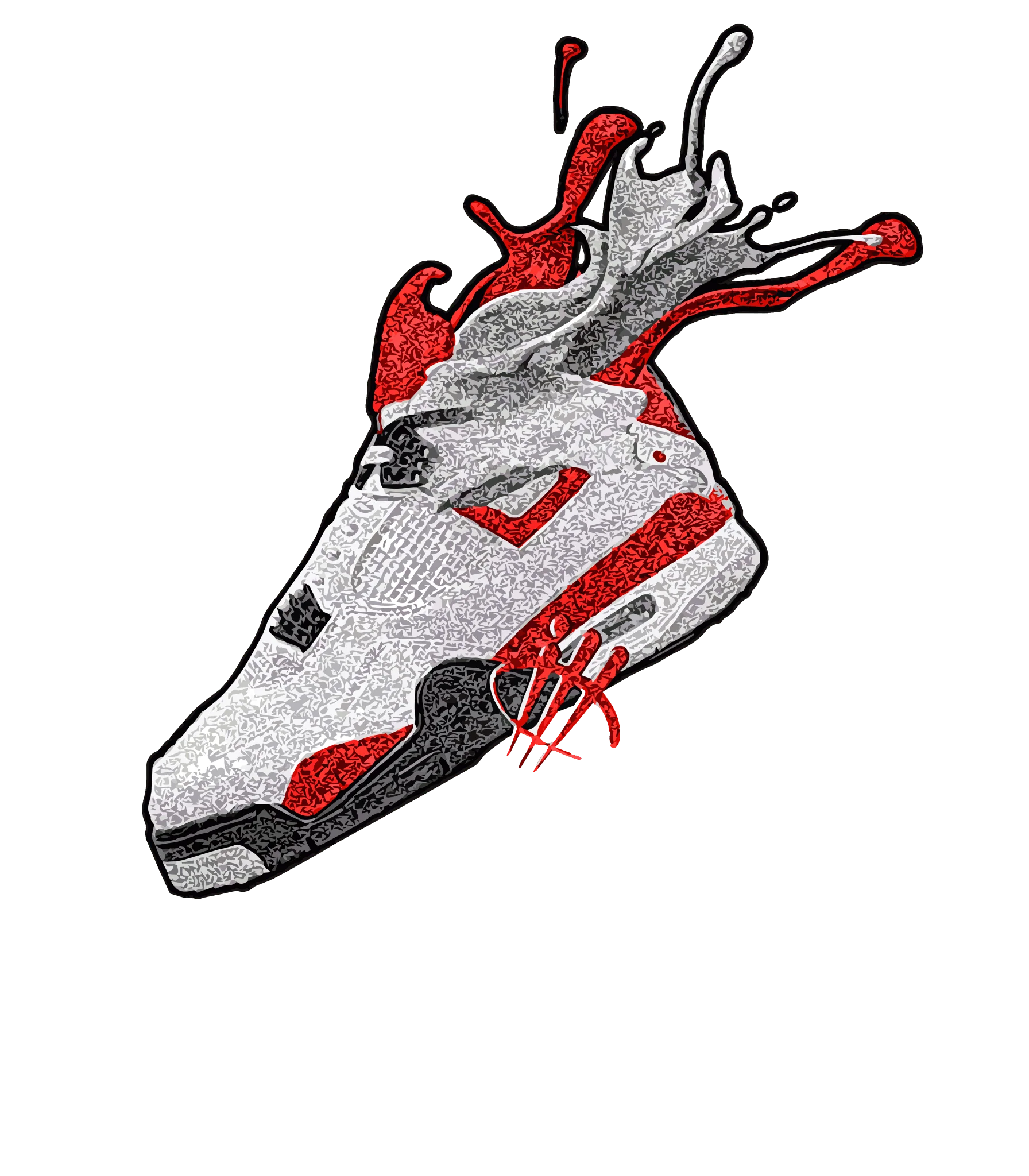 Air Jordan 4 "Red Cement" Grey T-Shirt (SPLASH)