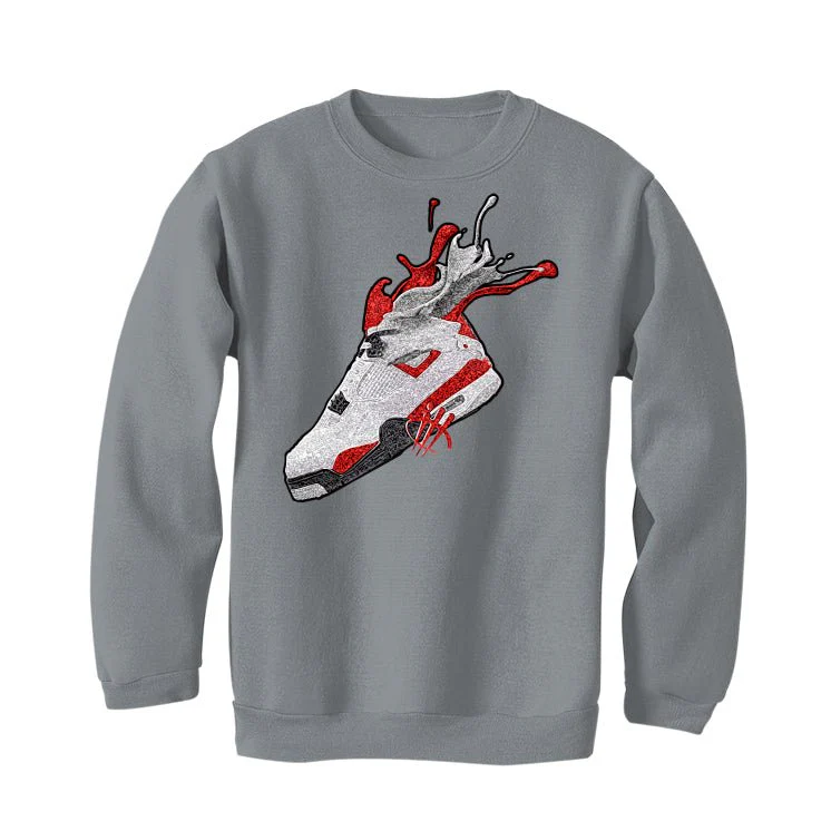 Air Jordan 4 "Red Cement" Grey T-Shirt (SPLASH) - Image 4