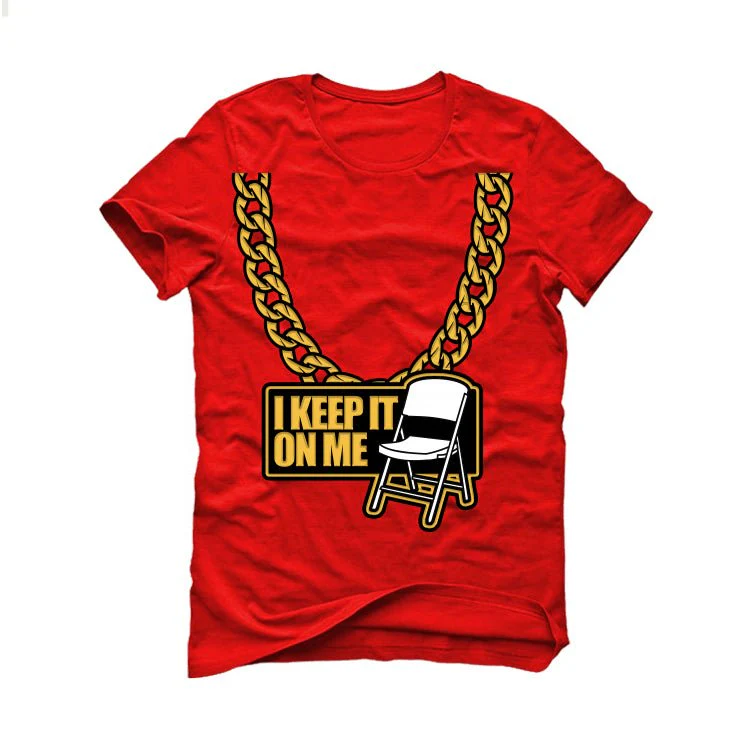 Air Jordan 4 Red Cement - Red T-Shirt (KEEP IT ON ME) - Image 2