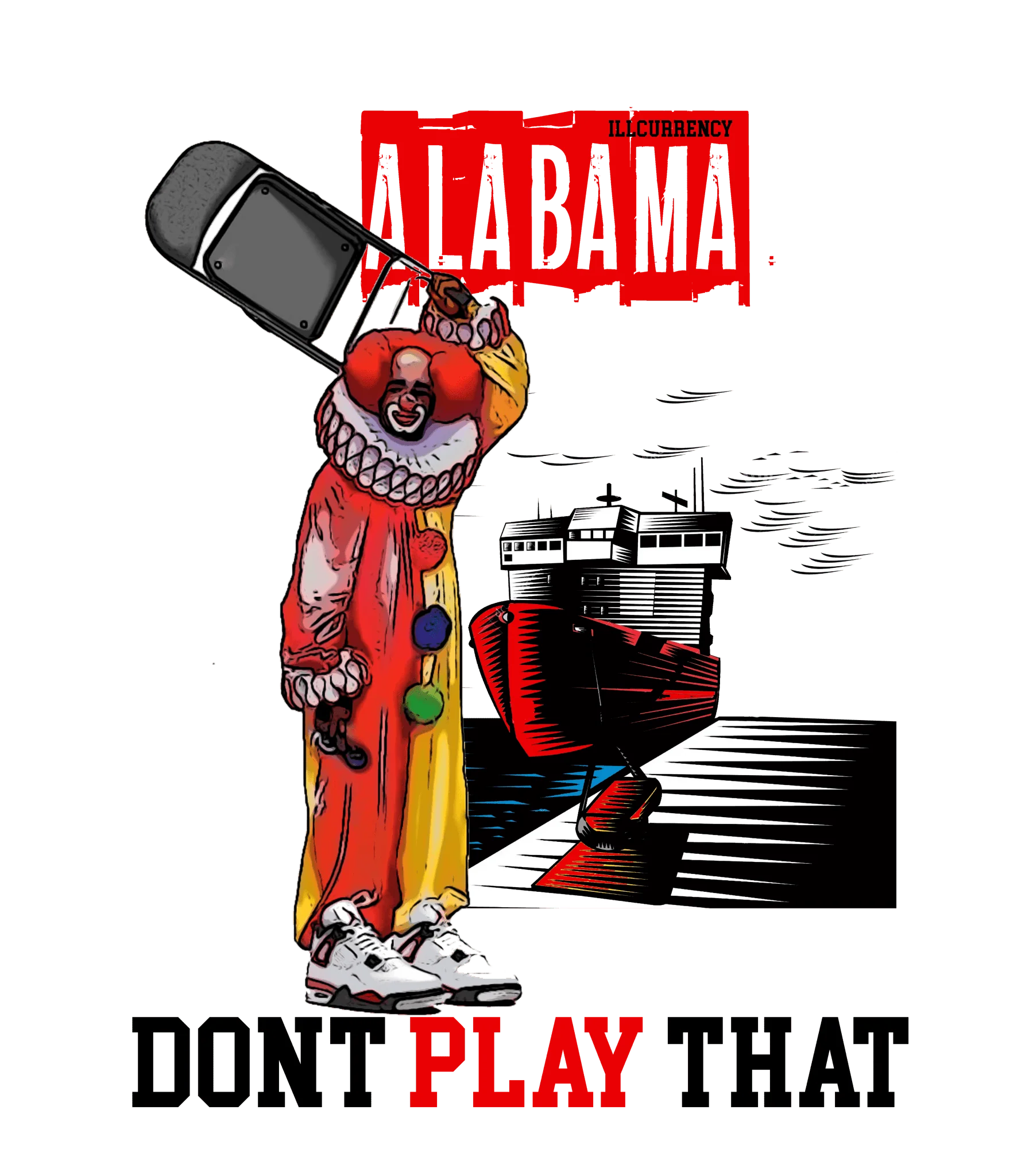 Air Jordan 4 "Red Cement" White T-Shirt (Alabama dont play that)