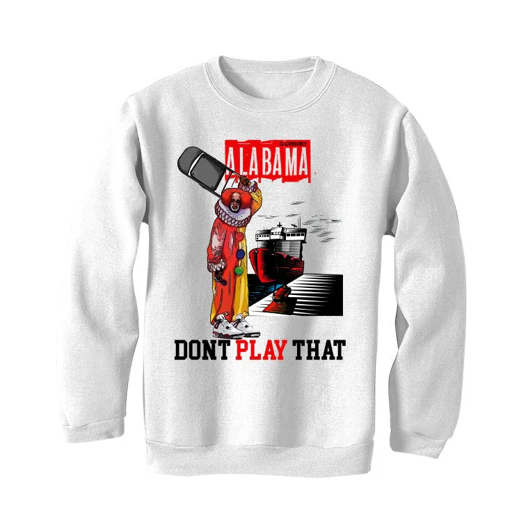 Air Jordan 4 "Red Cement" White T-Shirt (Alabama dont play that) - Image 4