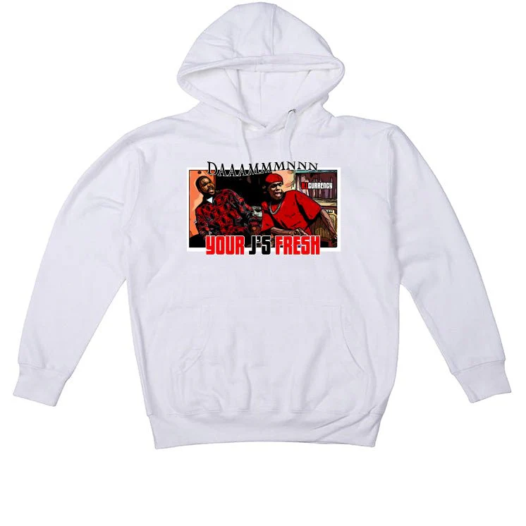 Air Jordan 4 "Red Cement" White T-Shirt (Daaaaammmmnnnnn) - Image 3
