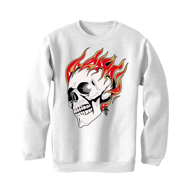 Air Jordan 4 Red Cement - White T-Shirt (FIRE HEAD) - Image 4