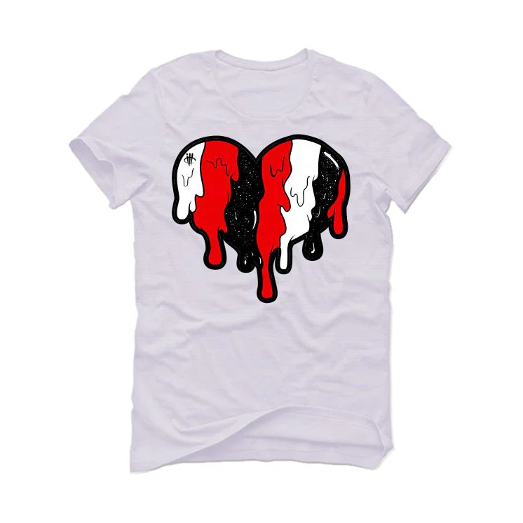 Air Jordan 4 Red Cement - White T-Shirt (HEART) - Image 2