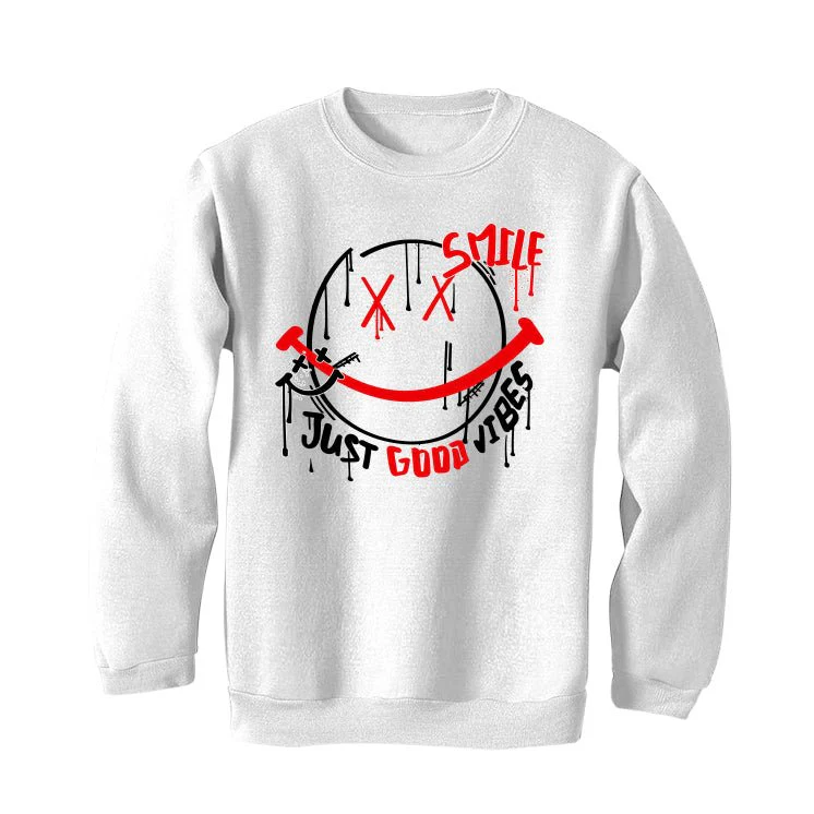 Air Jordan 4 "Red Cement" White T-Shirt (Smile) - Image 4