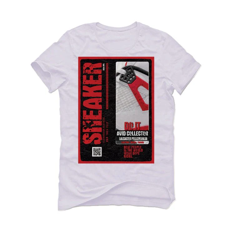 Air Jordan 4 "Red Cement" White T-Shirt (SNEAKER COLLECTOR) - Image 2
