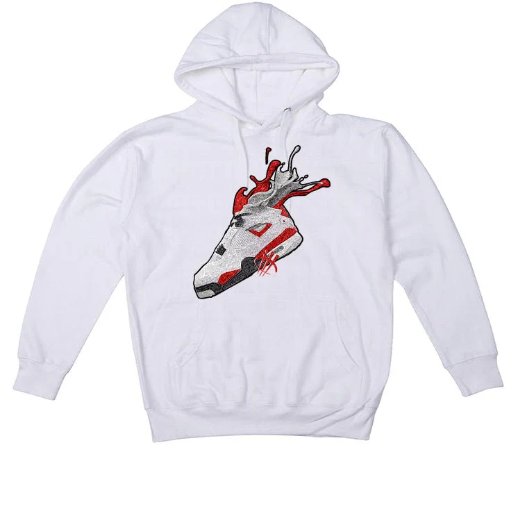 Air Jordan 4 "Red Cement" White T-Shirt (SPLASH) - Image 3