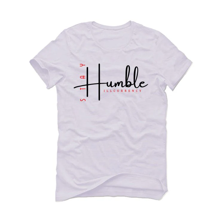 Air Jordan 4 "Red Cement" White T-Shirt (Stay Humble) - Image 2