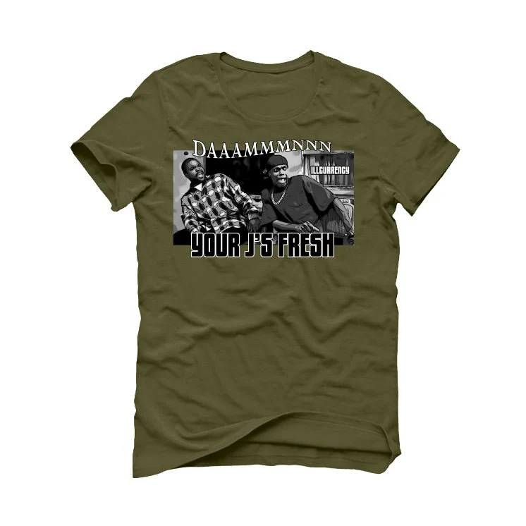 Air Jordan 4 SE Craft “Olive” | illcurrency Military Green T-Shirt (Damn) - Image 2