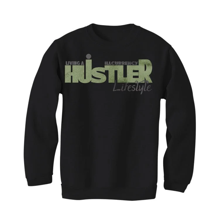 Air Jordan 4 Seafoam aka “Oil Green” - Black T-Shirt (LIVING A HUSTLER LIFE STYLE) - Image 4