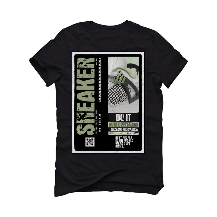 Air Jordan 4 Seafoam aka “Oil Green” Black T-Shirt (SNEAKERS COLLECTOR) - Image 2